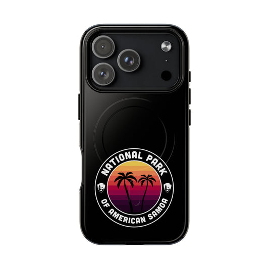 National Park of American Samoa iPhone case with MagSafe featuring round emblem artwork.