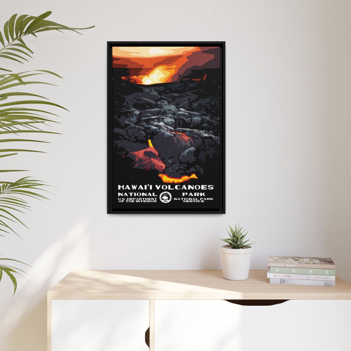 Hawaii Volcanoes National Park Framed Canvas - WPA Poster