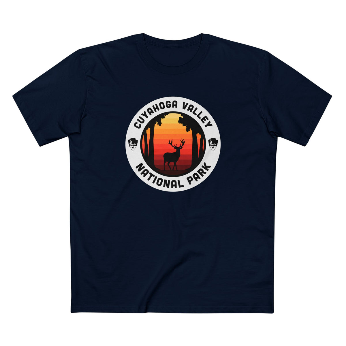 Cuyahoga Valley National Park T-Shirt - Round Badge Design in Navy