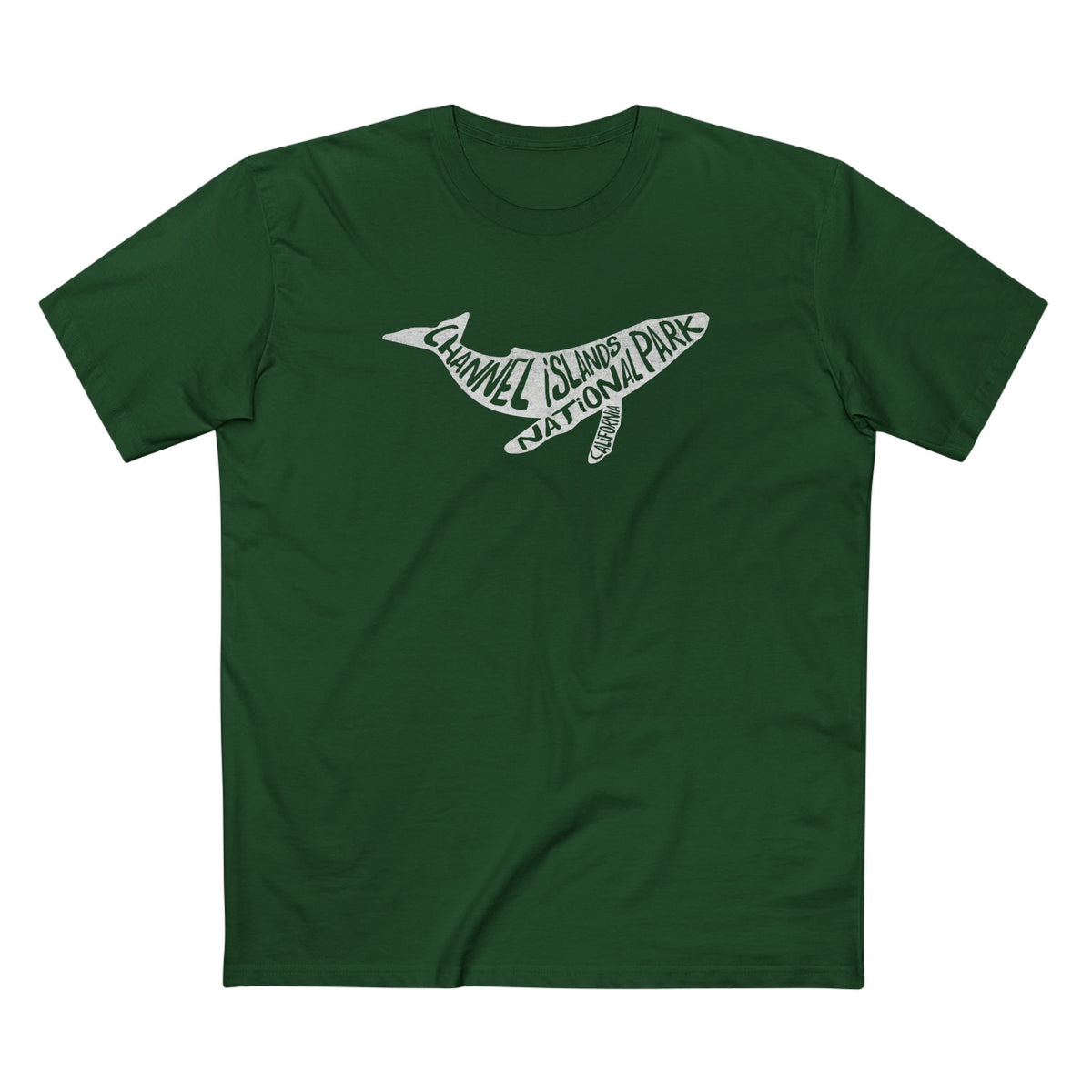 Channel Islands National Park T-Shirt - Humpback Whale in Forest Green