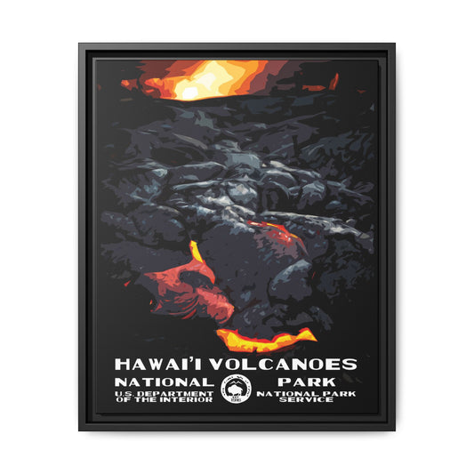 Hawaii Volcanoes National Park Framed Canvas - WPA Poster