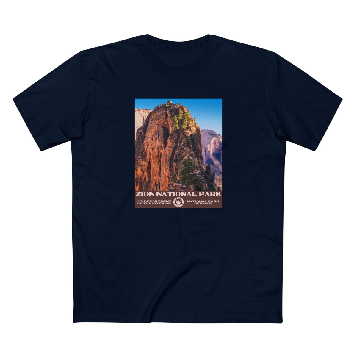 Zion National Park T-Shirt - Angel's Landing in Navy