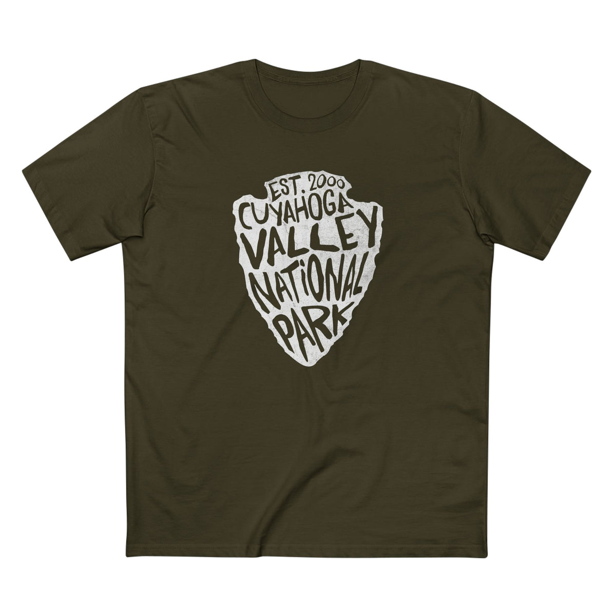Cuyahoga Valley National Park T-Shirt - Arrowhead Design in Army