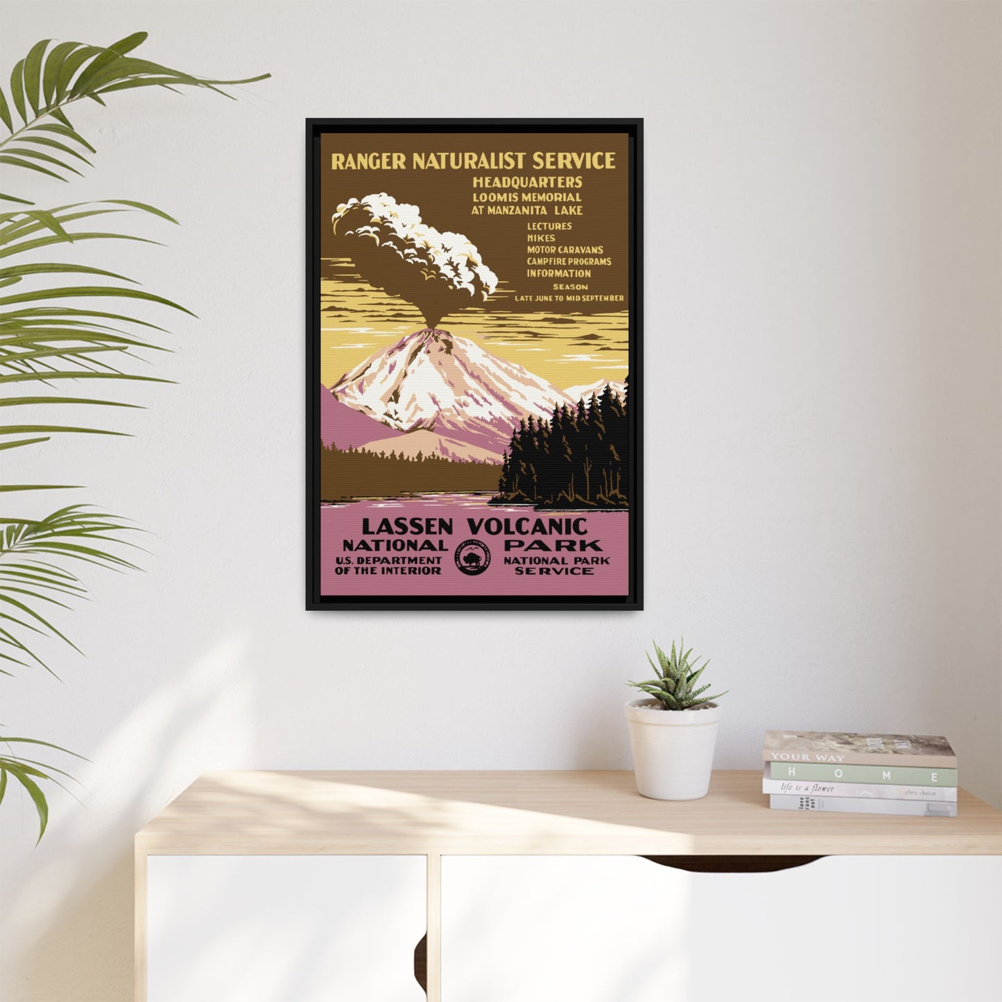 Lassen Volcanic National Park Framed Canvas - WPA Poster
