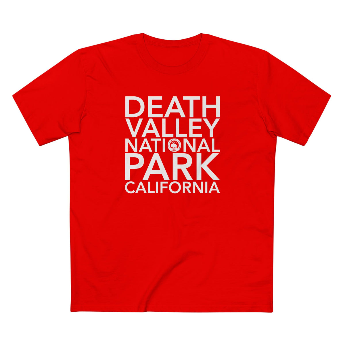 Death Valley National Park T-Shirt Block Text in Red