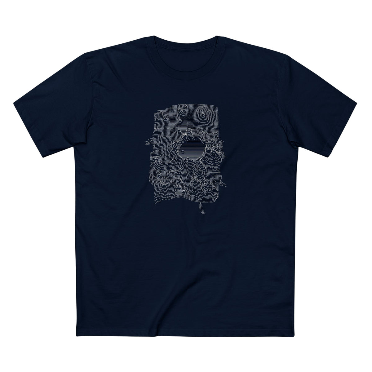Crater Lake National Park T-Shirt - Topographical Lines in Navy