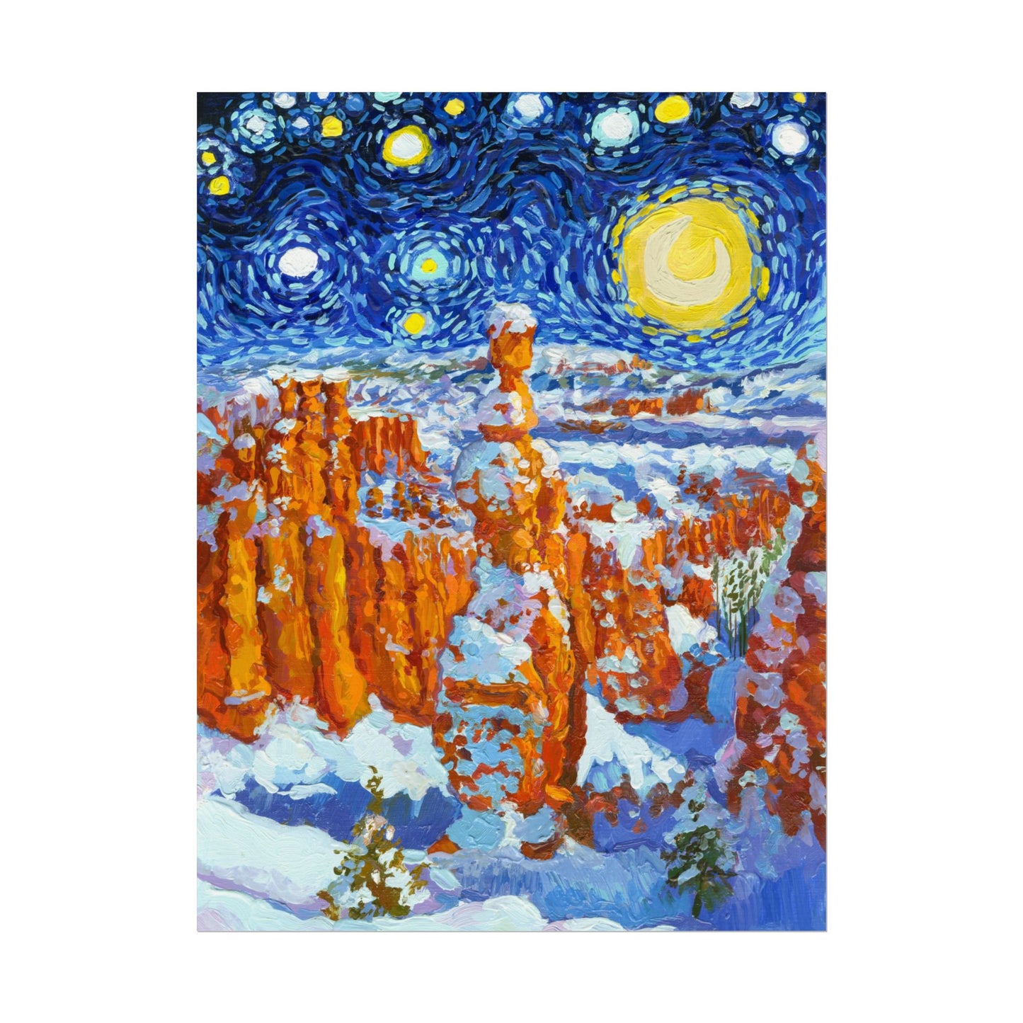 Bryce Canyon National Park Park Starry Night Poster - Premium Textured Paper