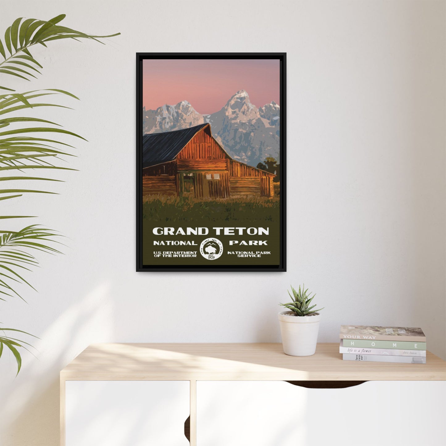 Grand Teton National Park Framed Canvas - WPA Poster Barn