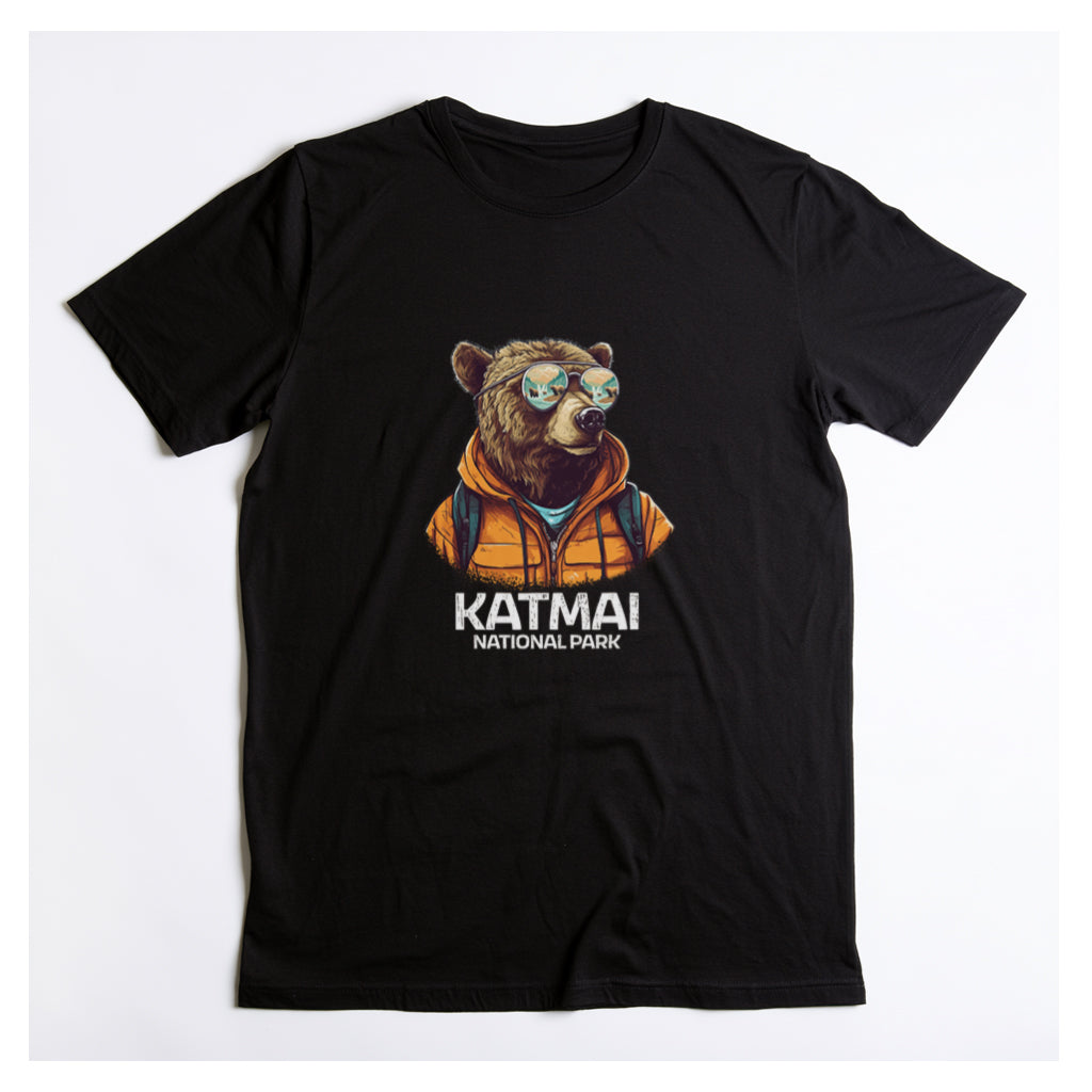 Katmai National Park T-Shirt - Grizzly Bear in Black