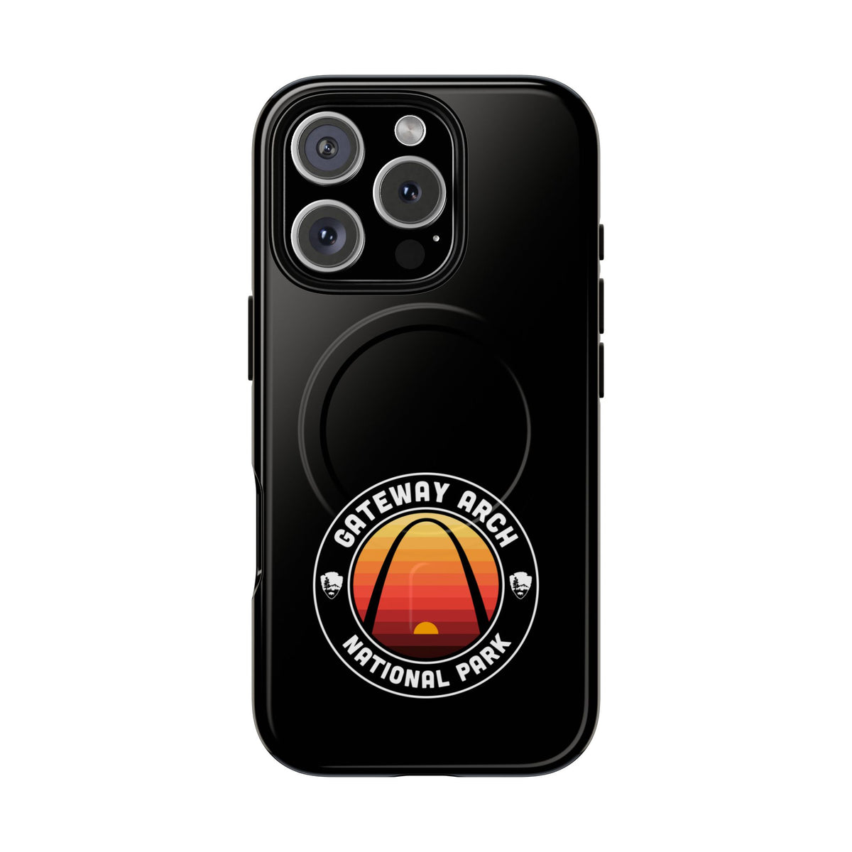 Gateway Arch National Park iPhone Case with MagSafe - Round Emblem Design