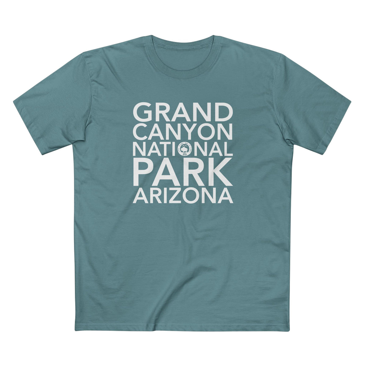 Grand Canyon National Park T-Shirt Block Text in Slate Blue