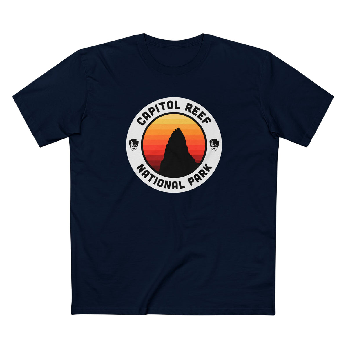 Capitol Reef National Park T-Shirt - Round Badge Design in Navy