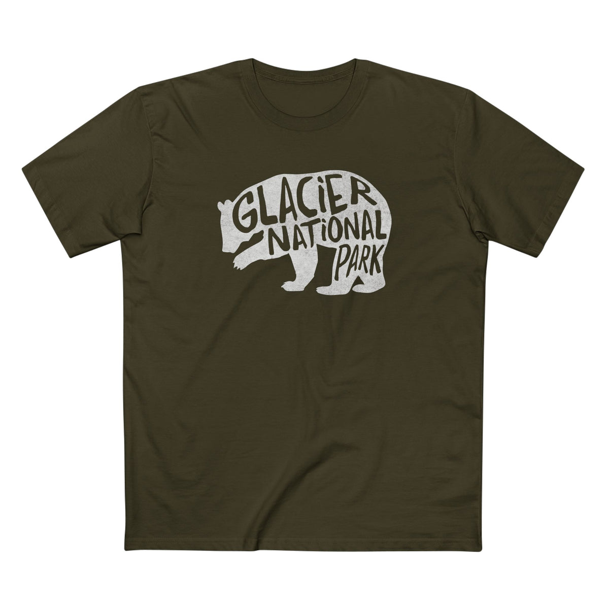 Glacier National Park T-Shirt - Grizzly Bear in Army