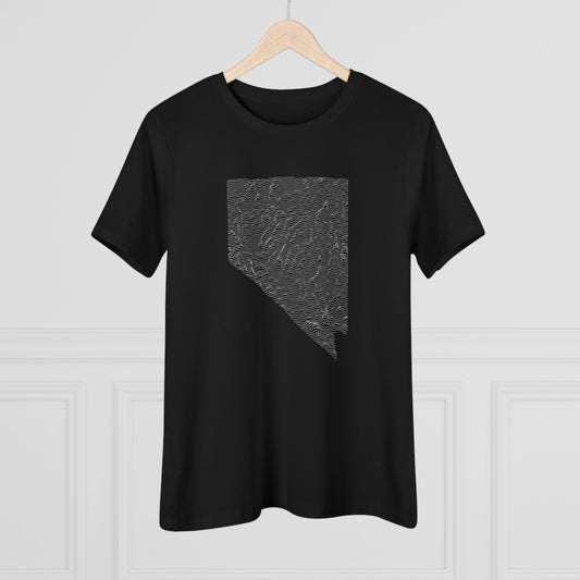 Nevada Women's T-Shirt - Topographical Lines