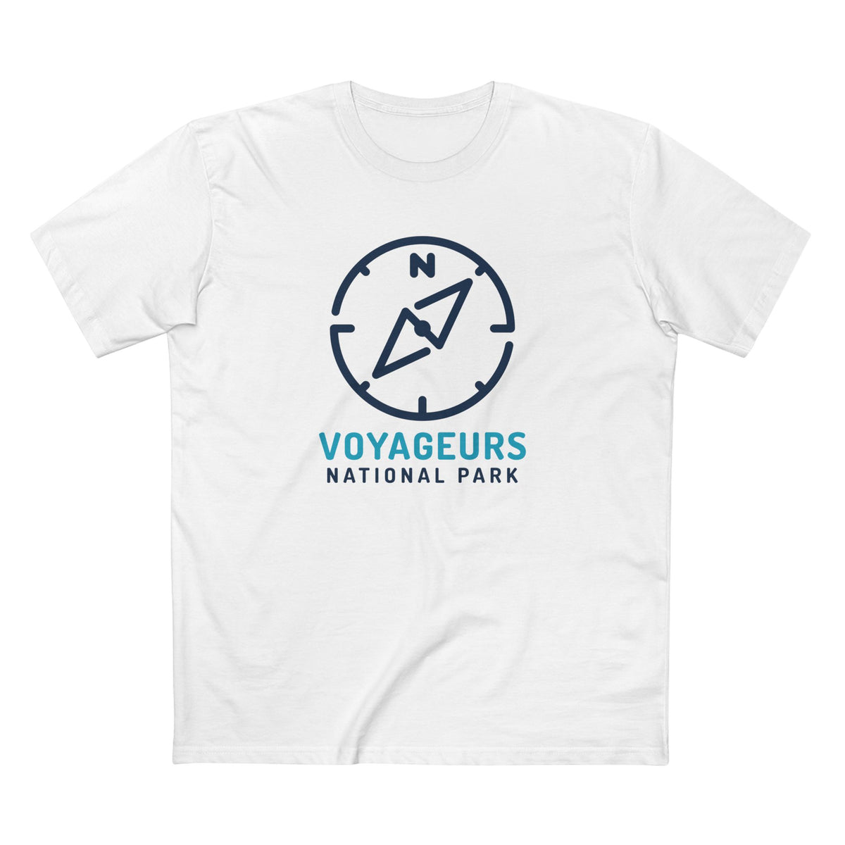 Voyageurs National Park T-Shirt Compass Design in White