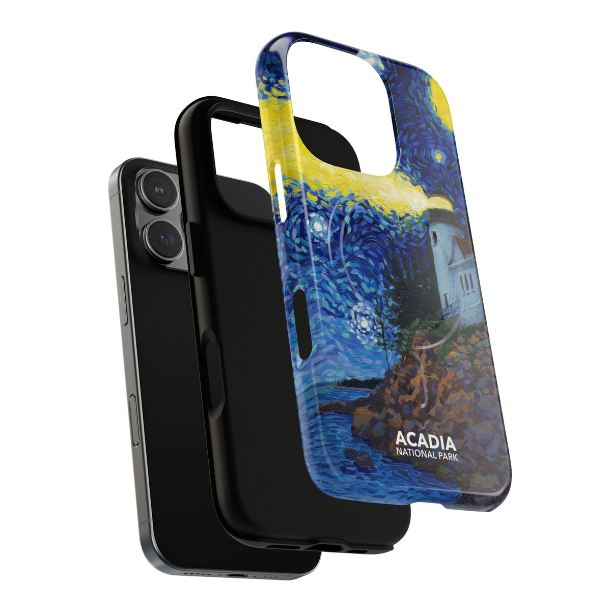 Acadia National Park iPhone Case with MagSafe - Starry Night Lighthouse