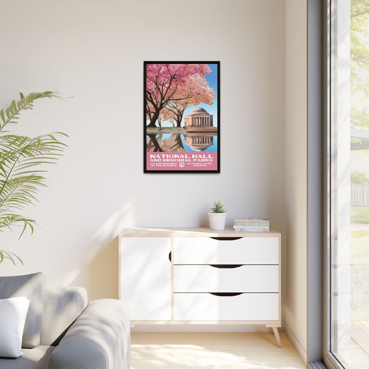 National Mall and Memorial Parks Framed Canvas - WPA Poster