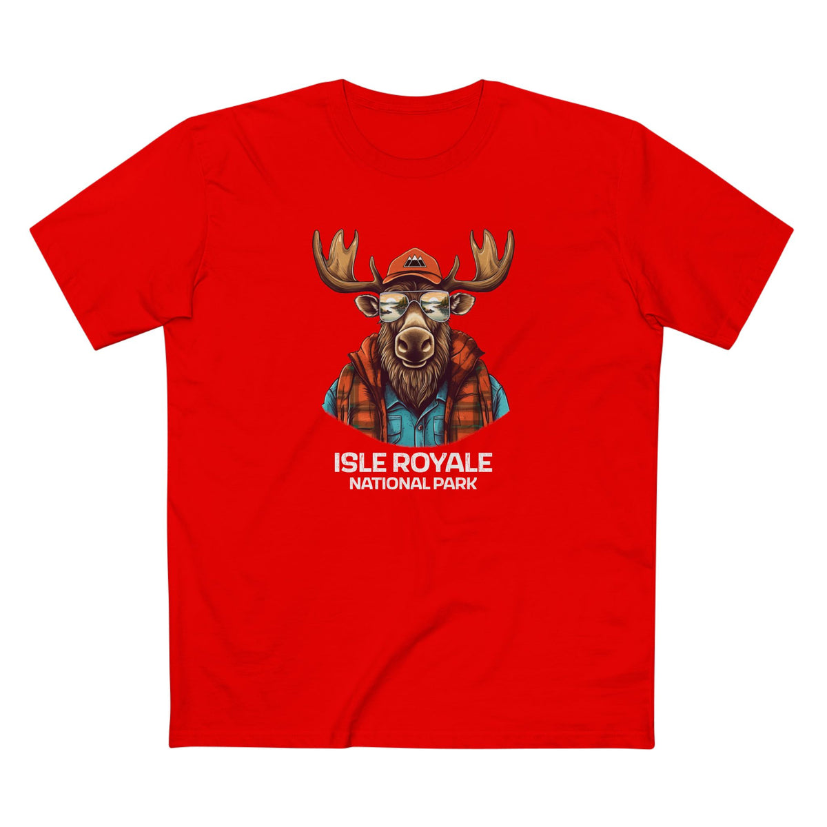Isle Royale National Park T-Shirt - Cool Moose in Red