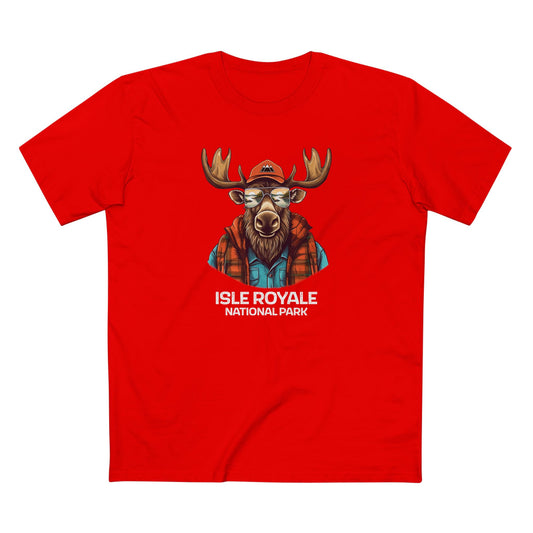 Isle Royale National Park T-Shirt - Cool Moose in Red