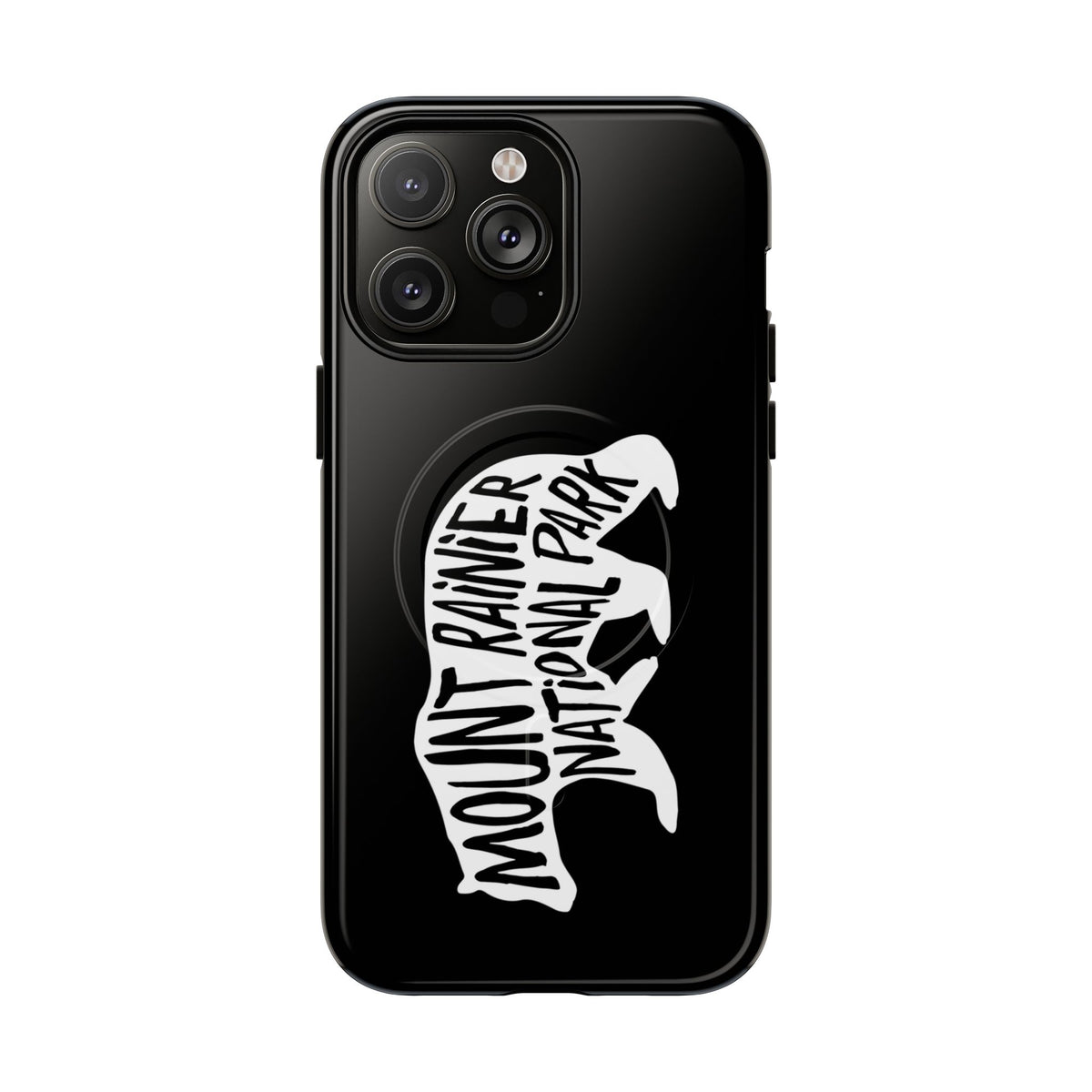 Mount Rainier National Park iPhone Case with MagSafe - Black Bear Design