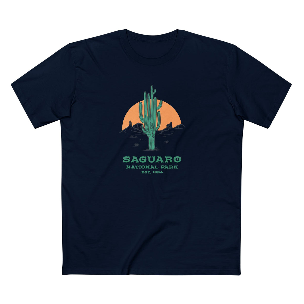 Saguaro National Park T-Shirt - Saguaro Cactus in Navy