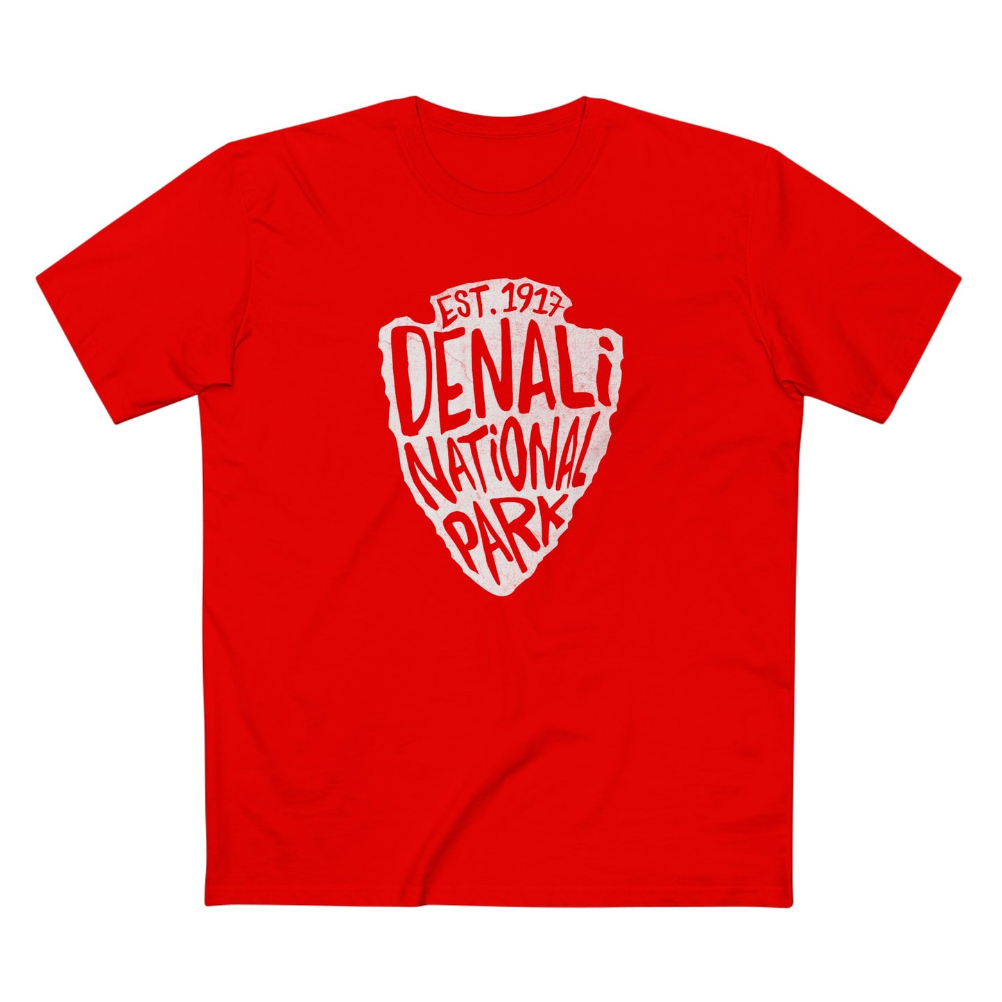 Denali National Park T-Shirt - Arrowhead Design in Red