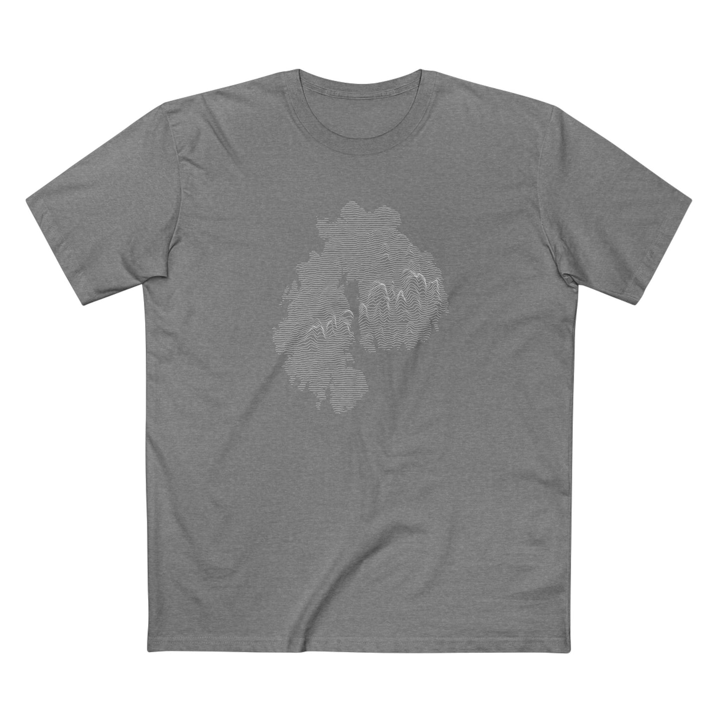 Mount Desert Island & Acadia National Park T-Shirt - Topographical Lines in Athletic Heather