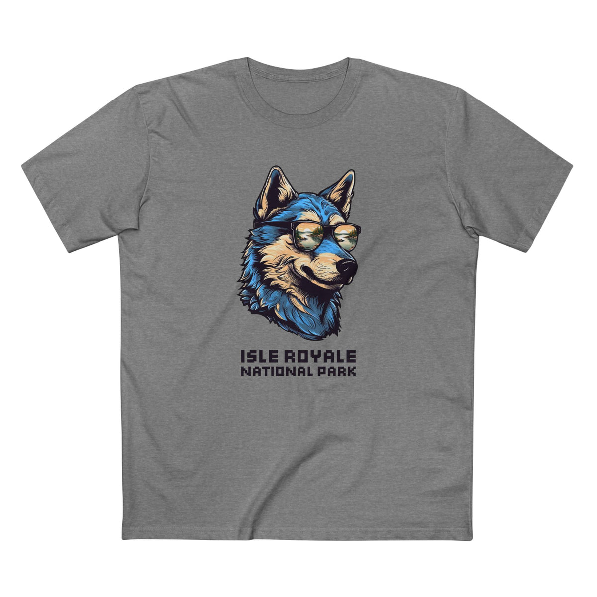 Isle Royale National Park T-Shirt - Smooth Wolf in Athletic Heather