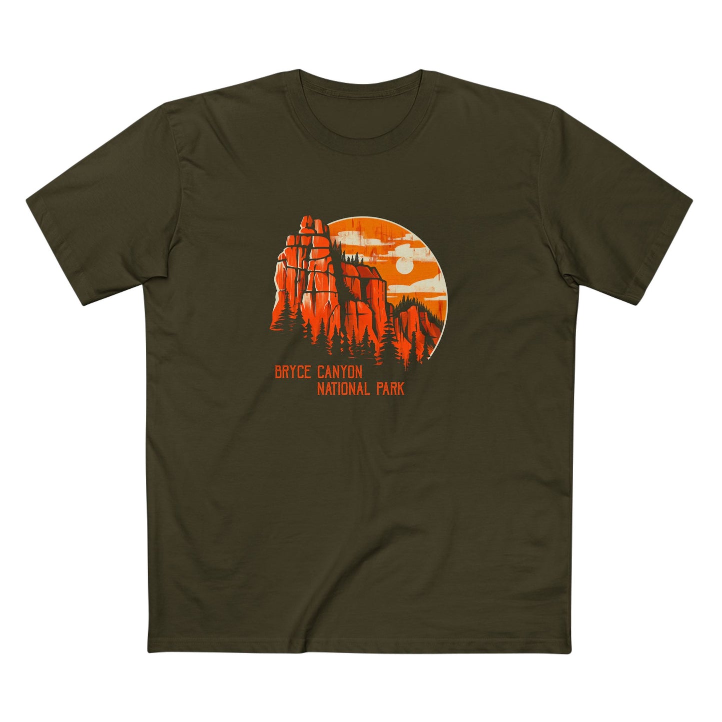 Bryce Canyon National Park T-Shirt - Vintage Design in Army