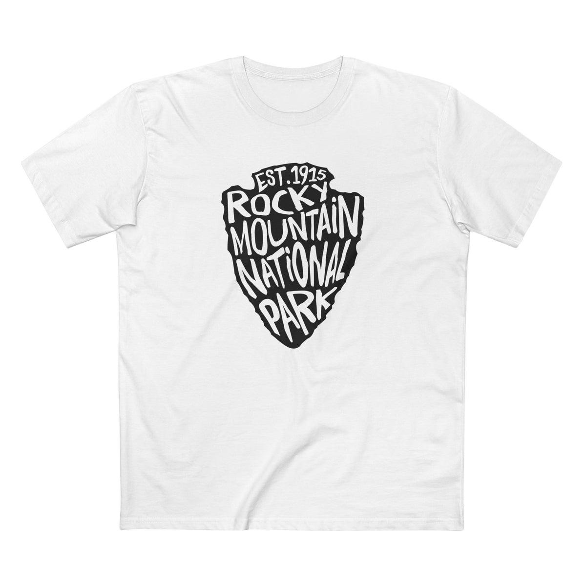 Rocky Mountain National Park T-Shirt - Arrow Head Design in White