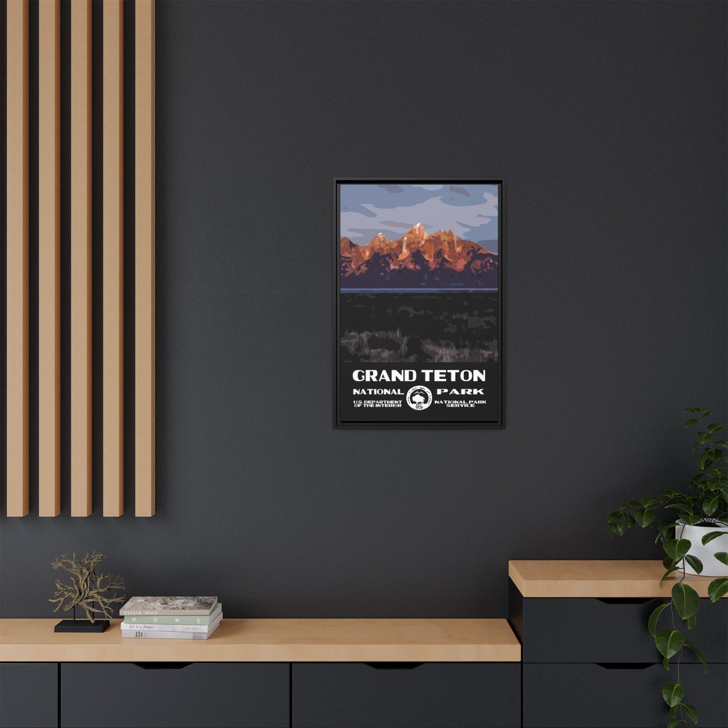 Grand Teton National Park Framed Canvas - WPA Poster