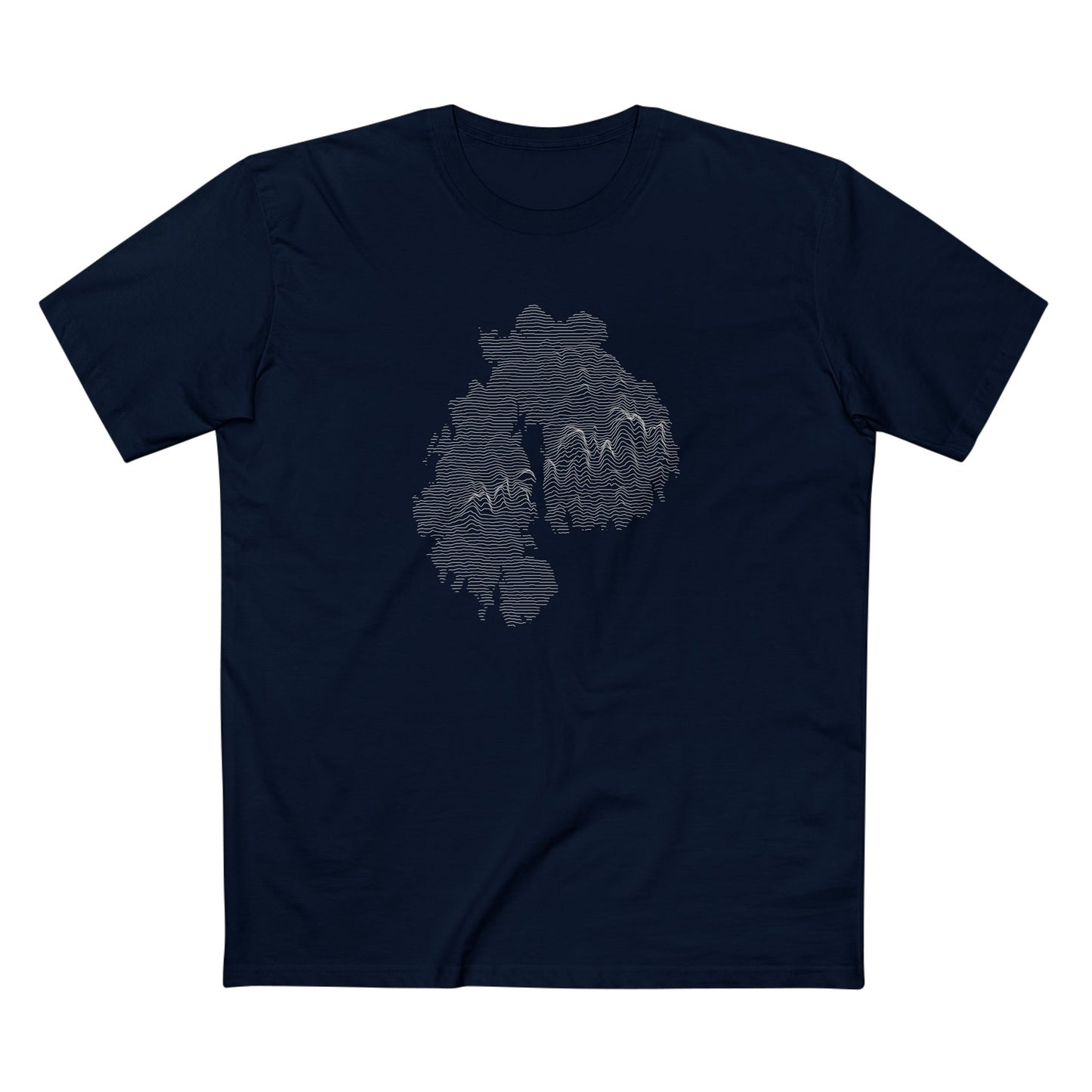 Mount Desert Island & Acadia National Park T-Shirt - Topographical Lines in Navy