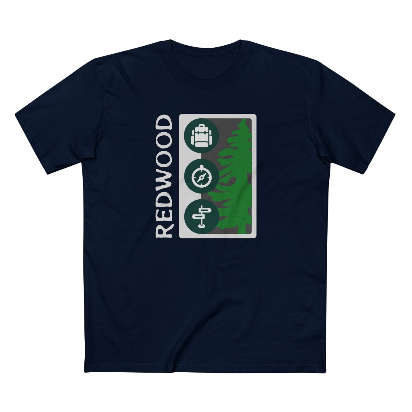 Redwood National Park T-Shirt Tree Graphic in Navy