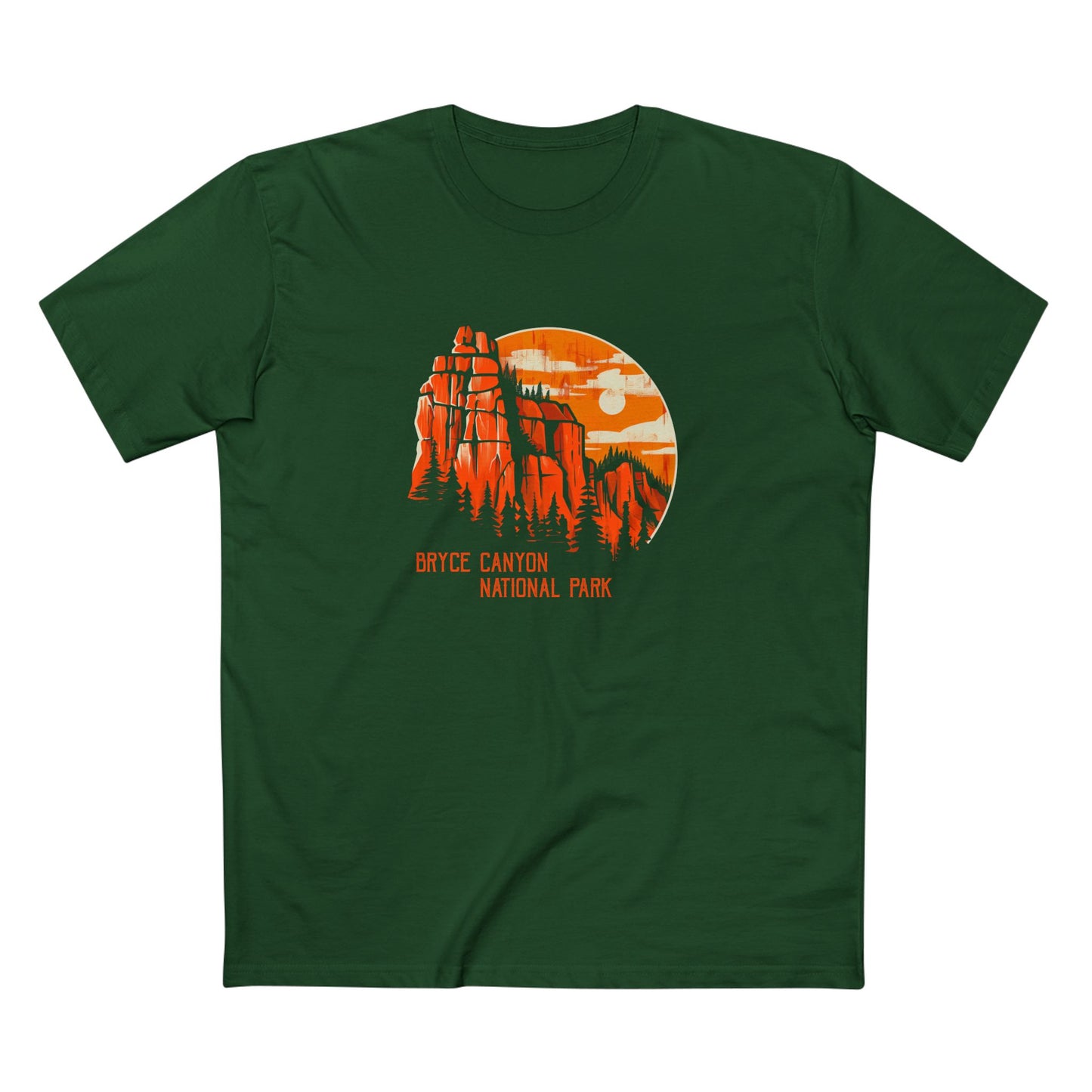 Bryce Canyon National Park T-Shirt - Vintage Design in Forest Green