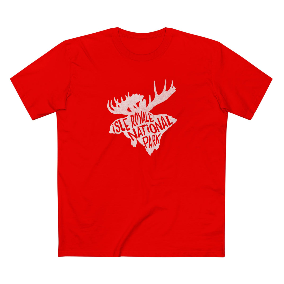 Isle Royale National Park T-Shirt - Moose in Red