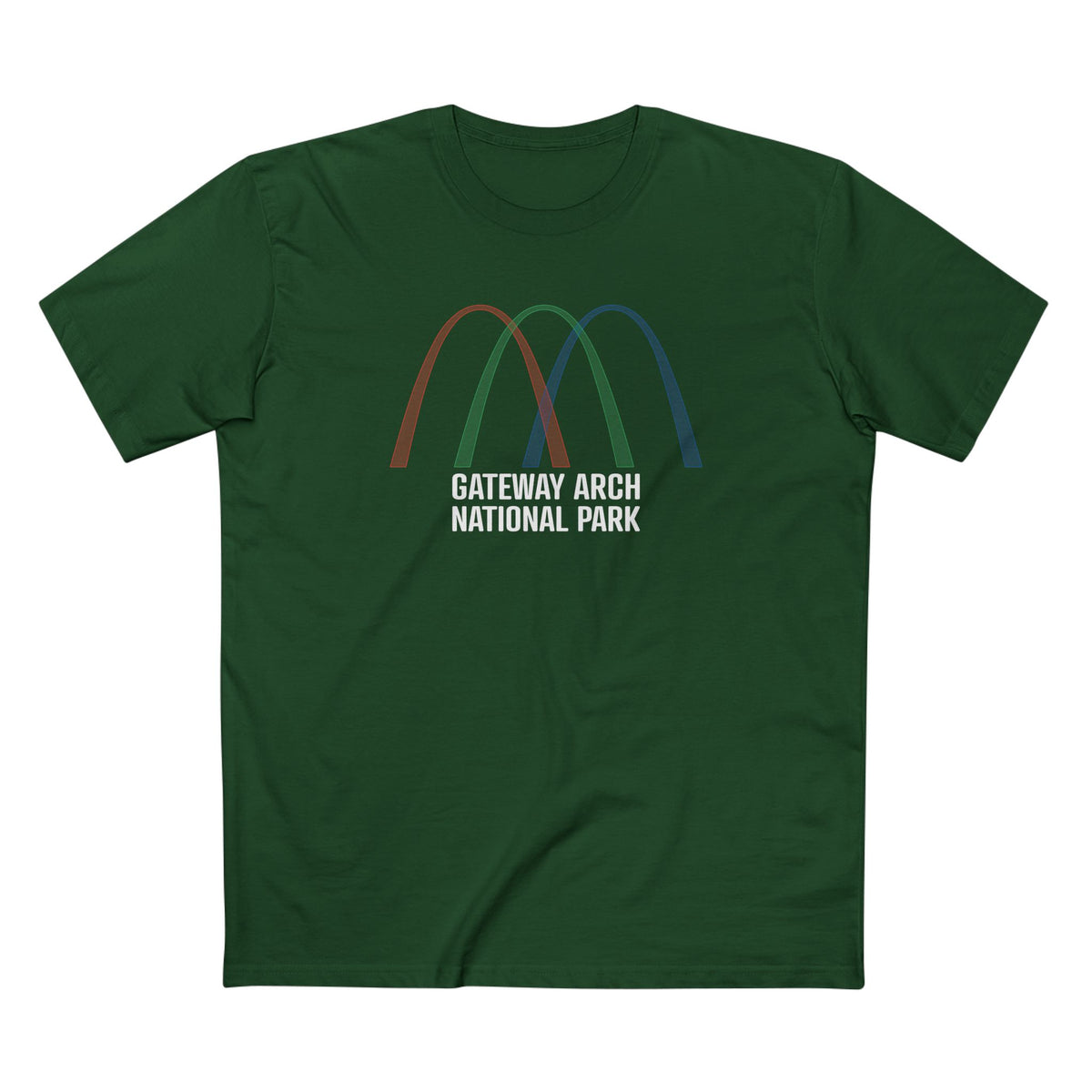 Gateway Arch National Park T-Shirt - Histogram Design in Forest Green