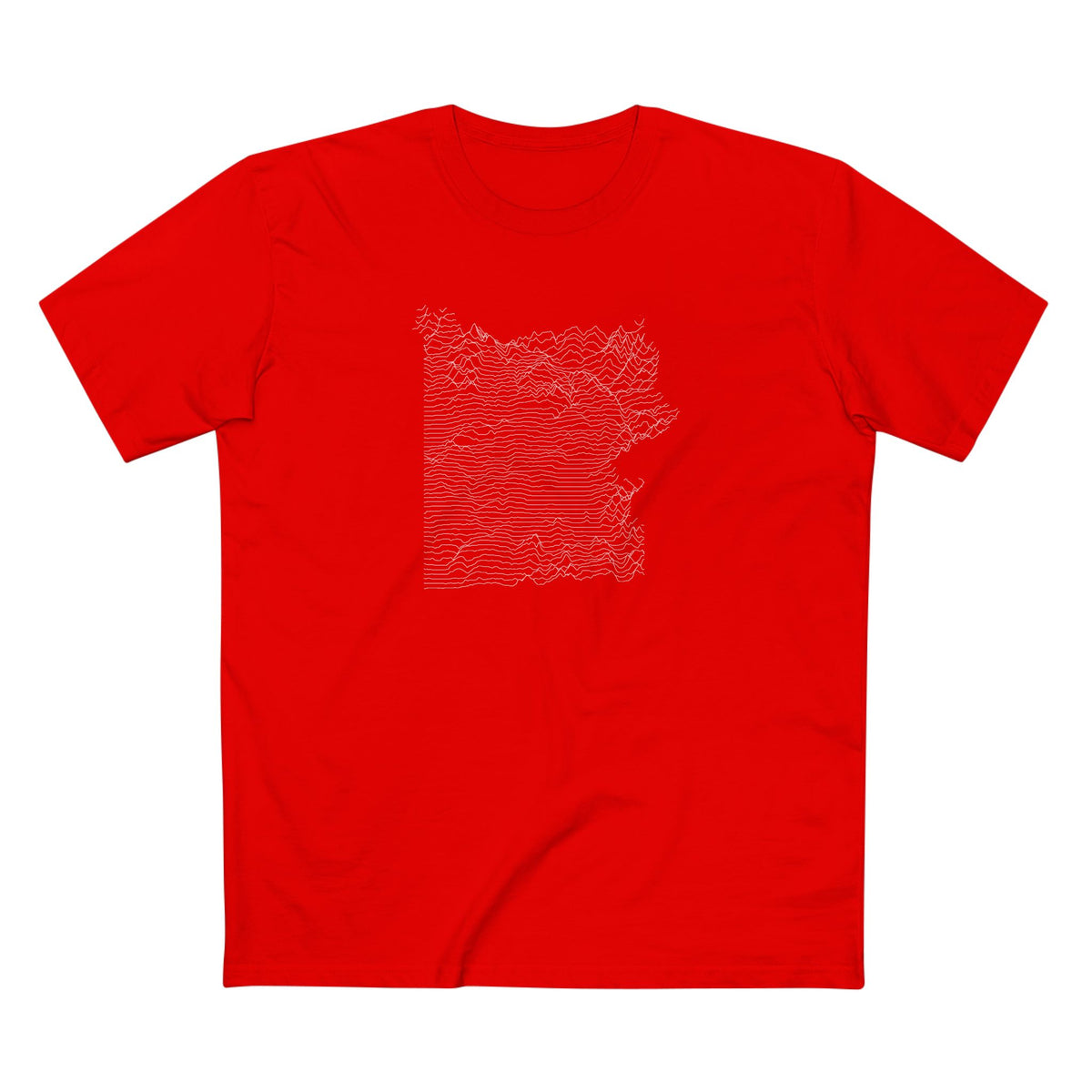 Yellowstone National Park T-Shirt - Topographical Lines in Red