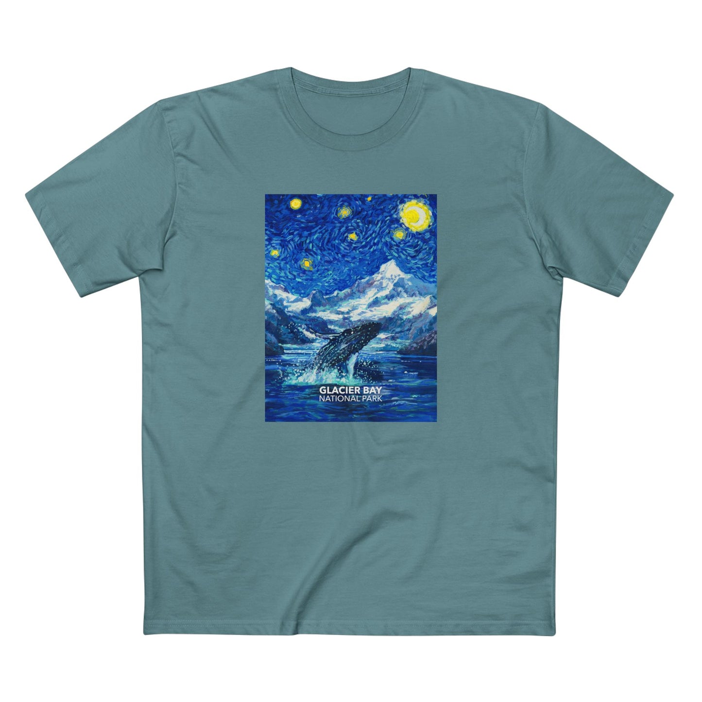Glacier Bay National Park T-Shirt - The Starry Night in Slate Blue