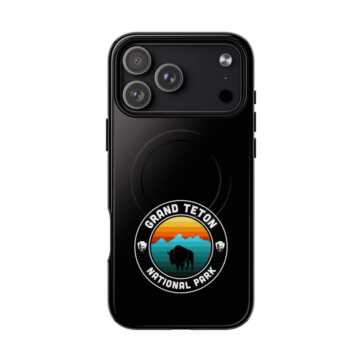 Grand Teton National Park iPhone Case with MagSafe - Round Emblem Design