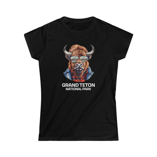 Grand Teton National Park Women's T-Shirt - Cool Bison