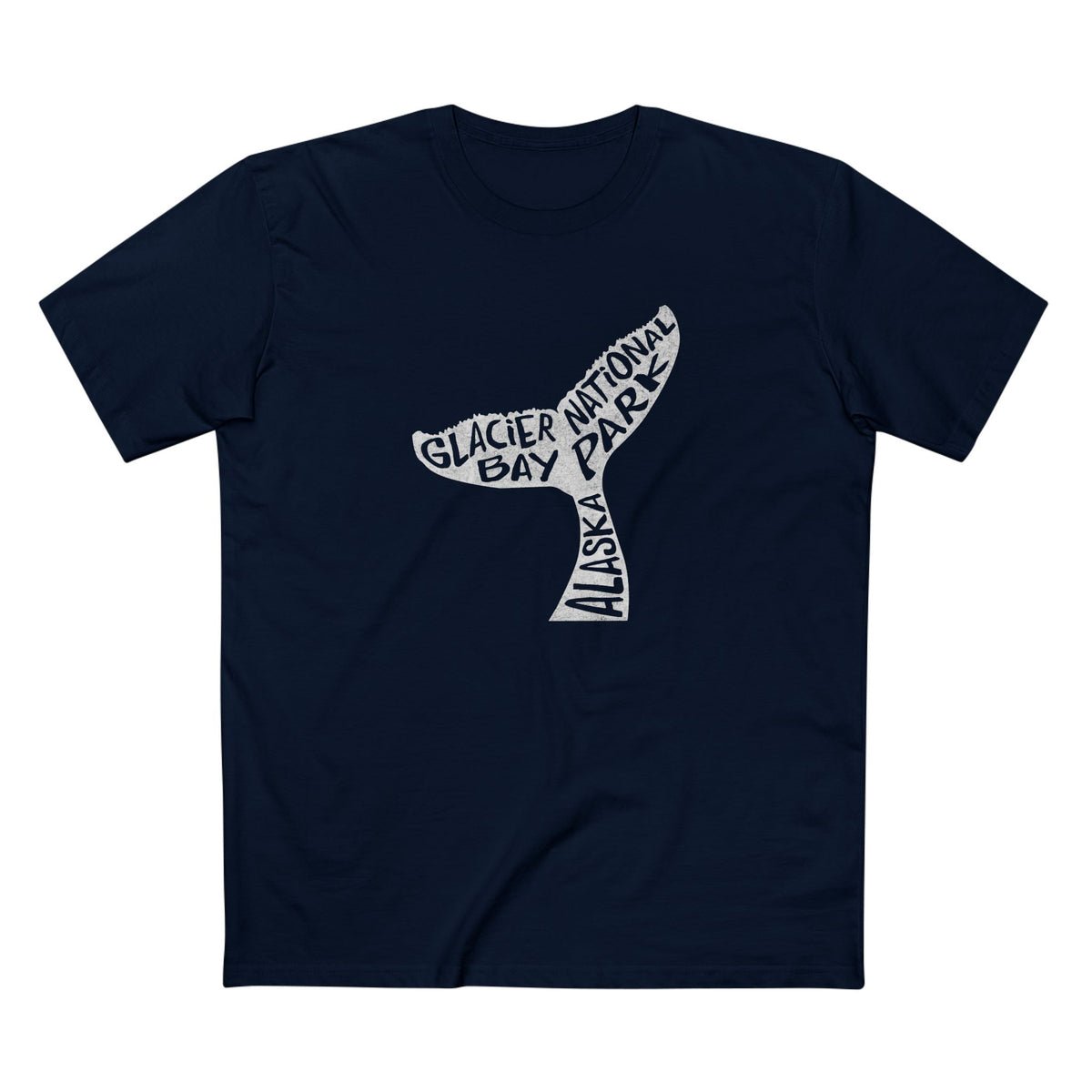 Glacier Bay National Park T-Shirt - Humpback Whale Tail in Navy