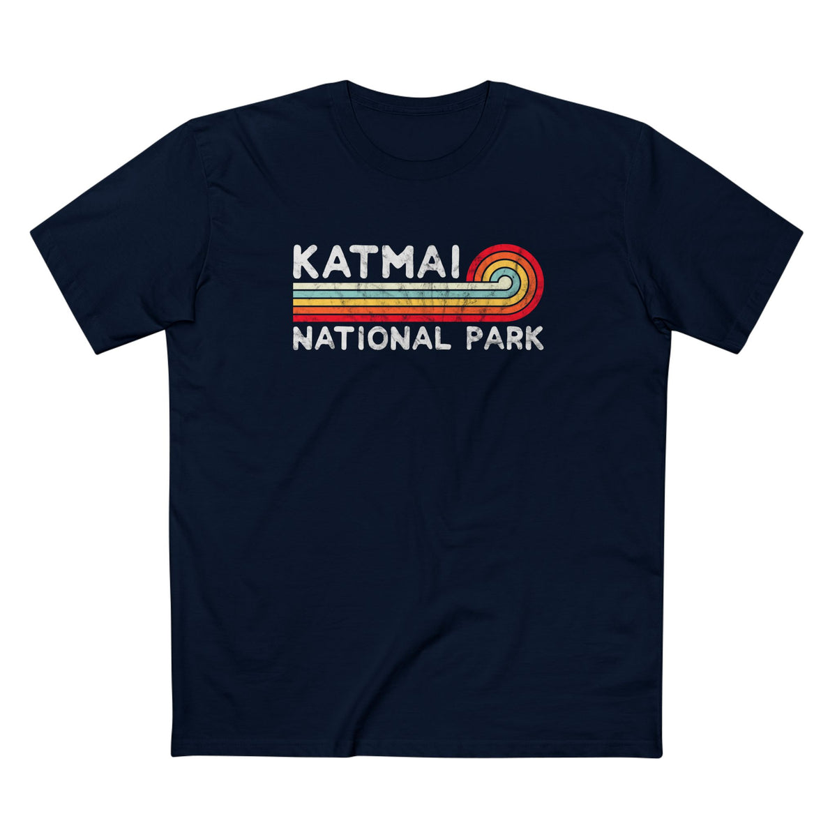 Katmai National Park T-Shirt - Vintage Stretched Sunrise in Navy