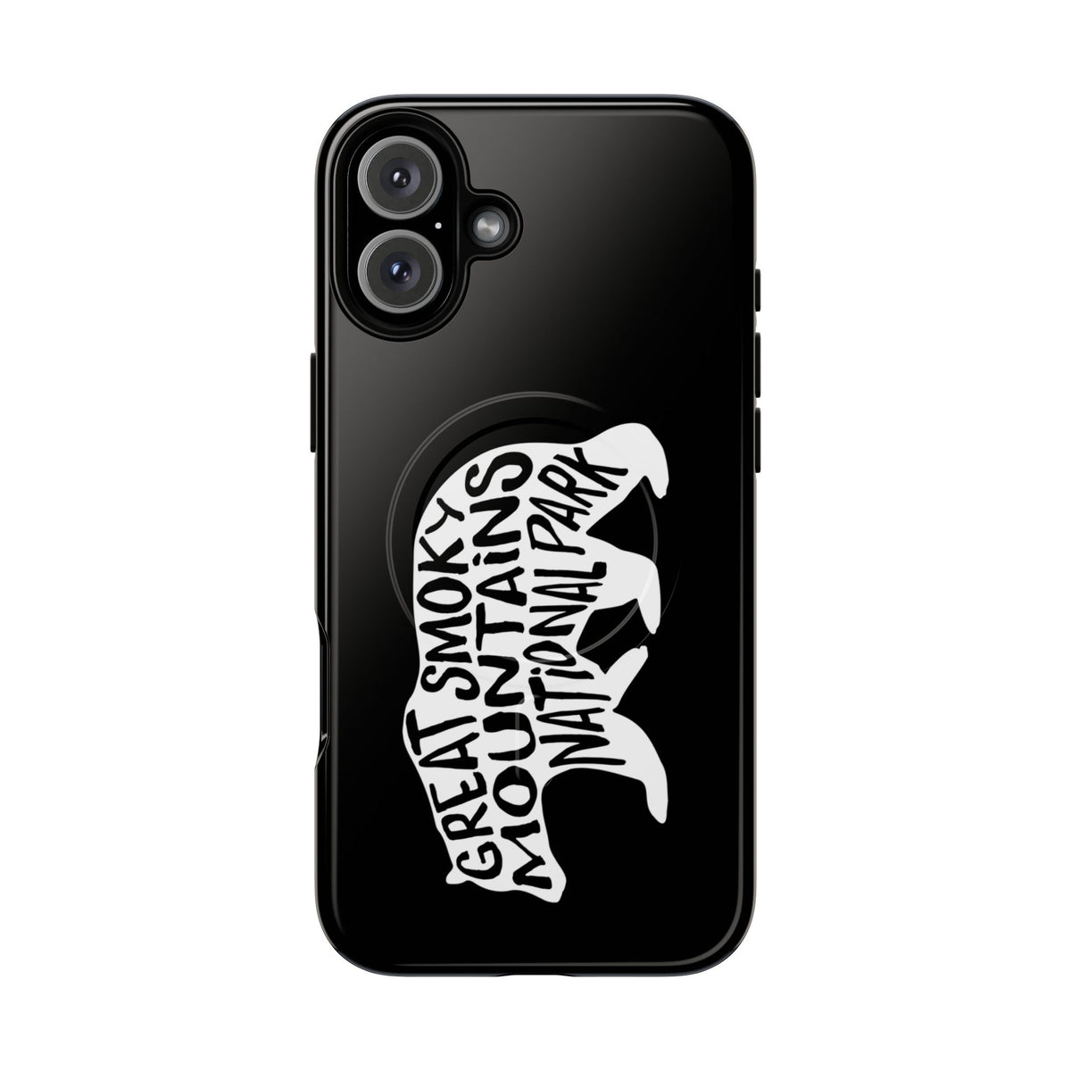 Great Smoky Mountains National Park iPhone Case with MagSafe - Black Bear Design