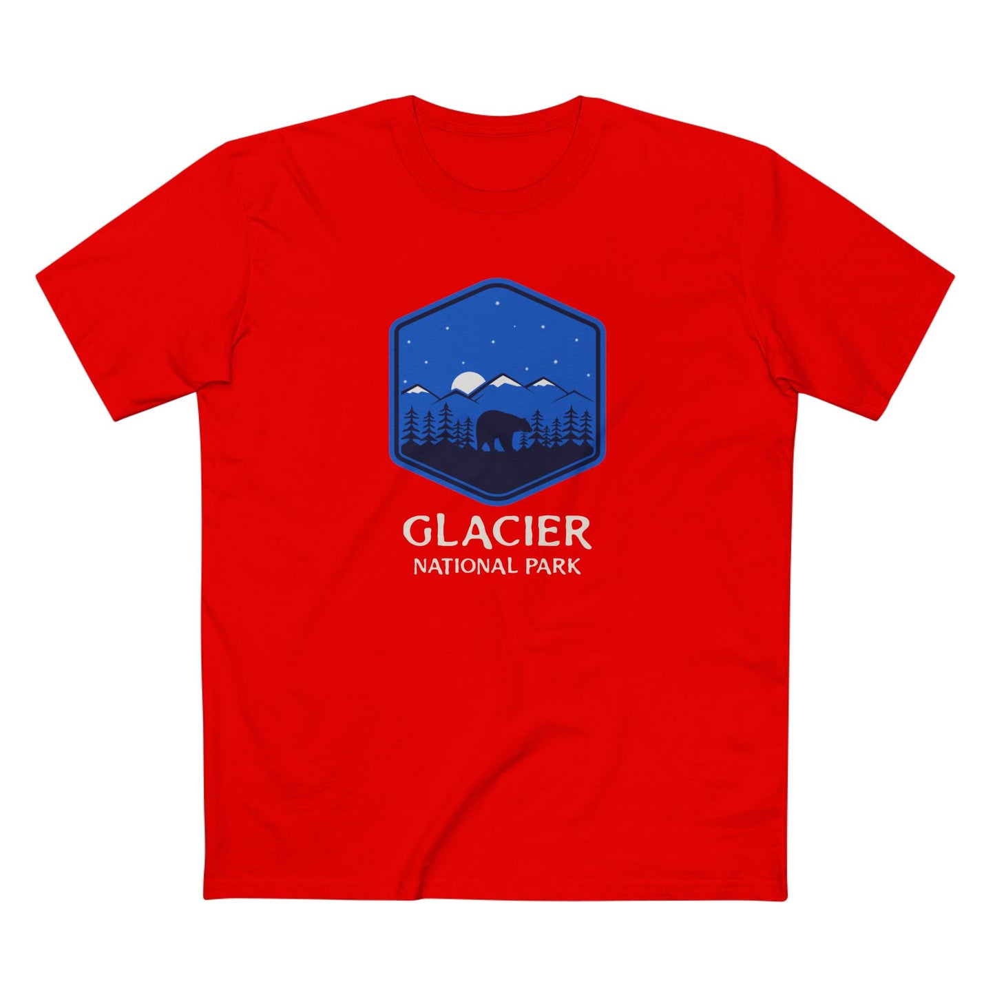 Glacier National Park T-Shirt - Bear Graphic in Red