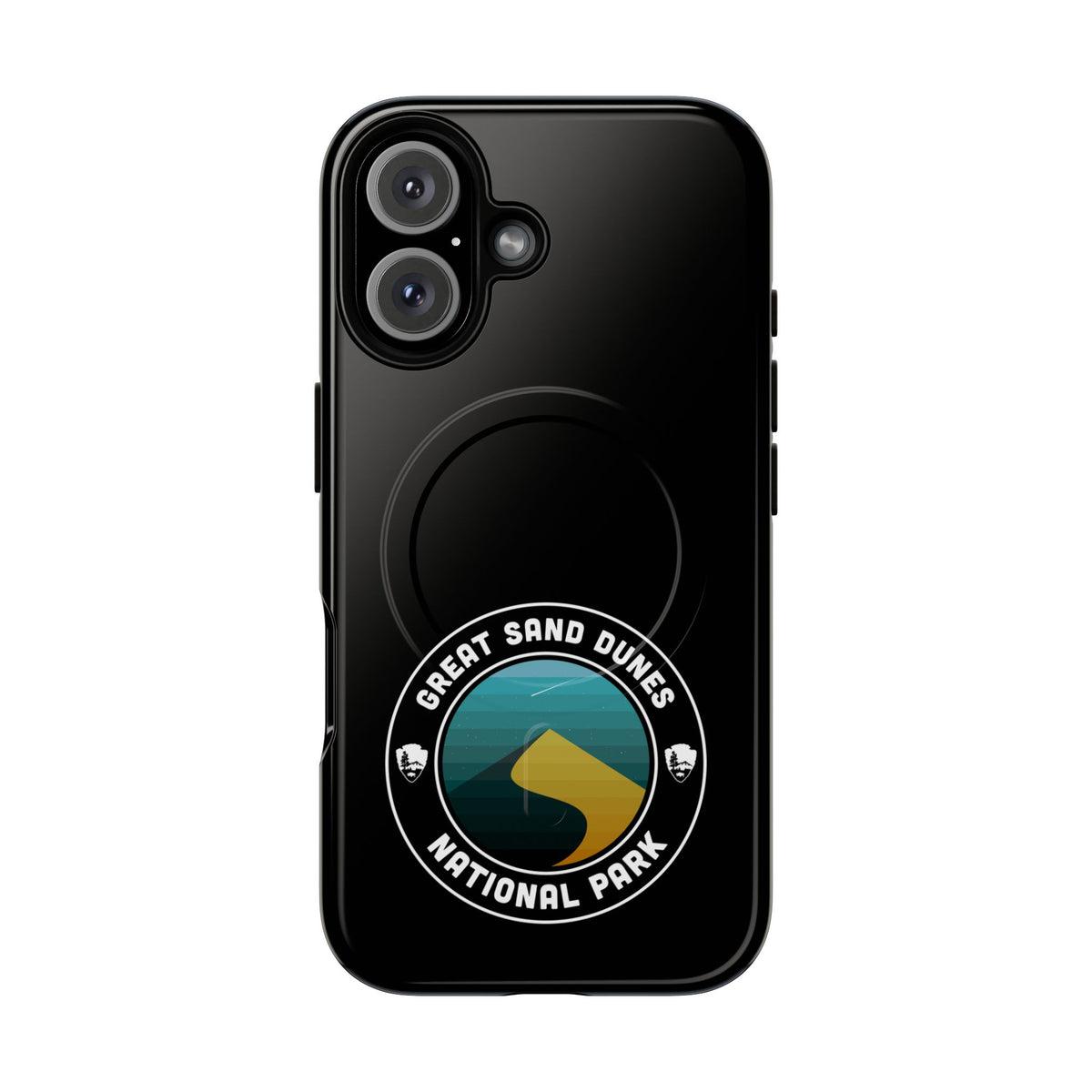 Great Sand Dunes National Park iPhone Case with MagSafe - Round Emblem Design