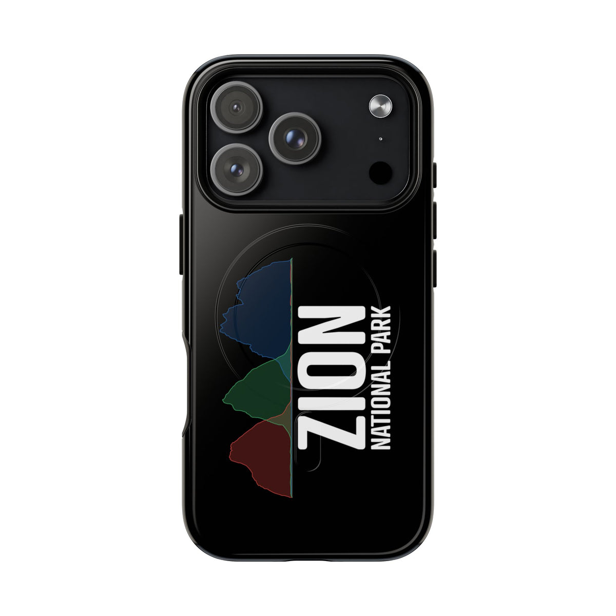 Zion National Park iPhone case with MagSafe featuring histogram artwork.