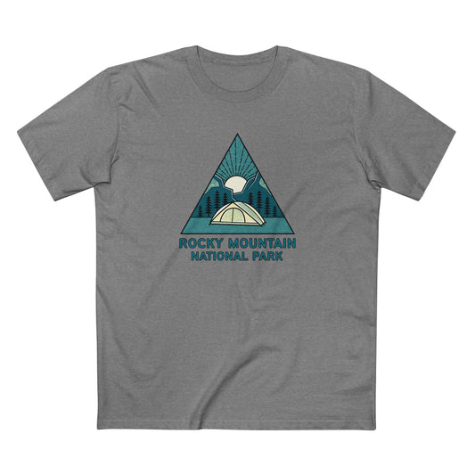 Rocky Mountain National Park T-Shirt Sunrise Triangle Graphic in Athletic Heather