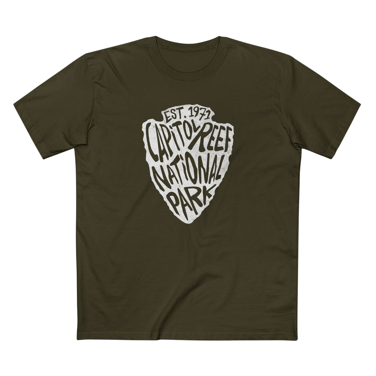 Capitol Reef National Park T-Shirt - Arrowhead Design in Army