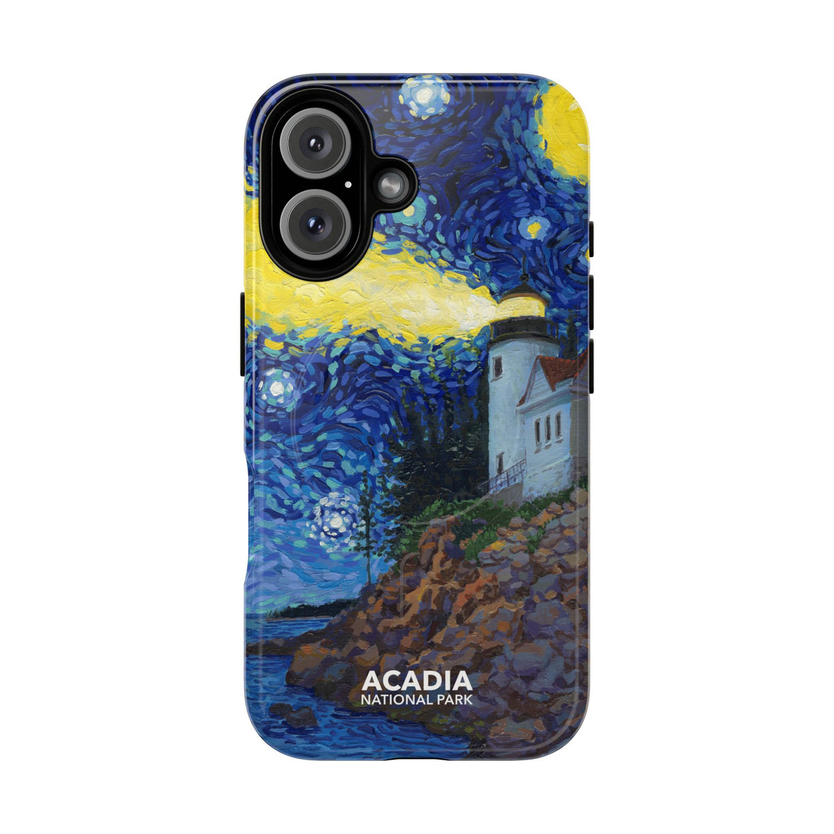 Acadia National Park iPhone Case with MagSafe - Starry Night Lighthouse