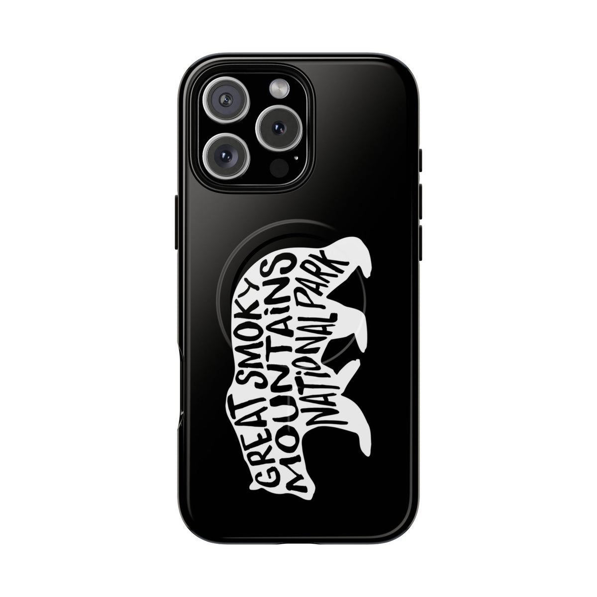 Great Smoky Mountains National Park iPhone Case with MagSafe - Black Bear Design
